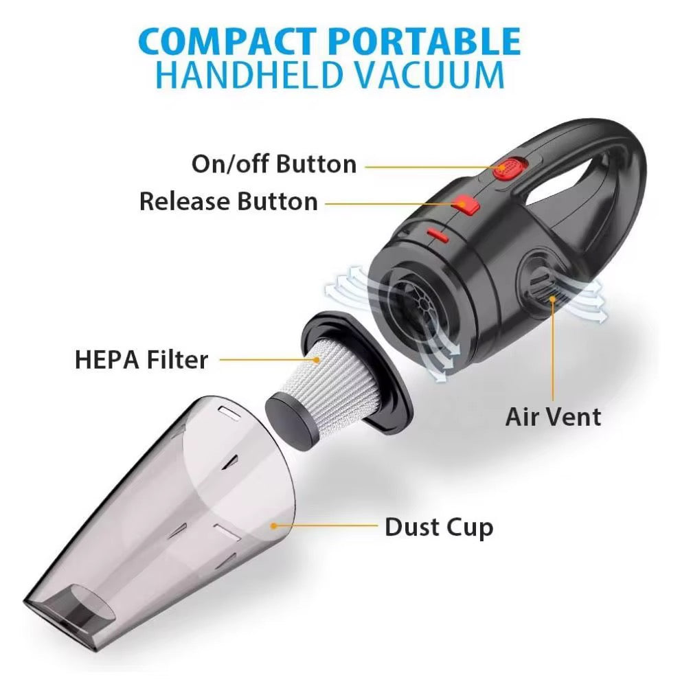 Мощна Акумулаторна Прахосмукачка За Автомобил 120W