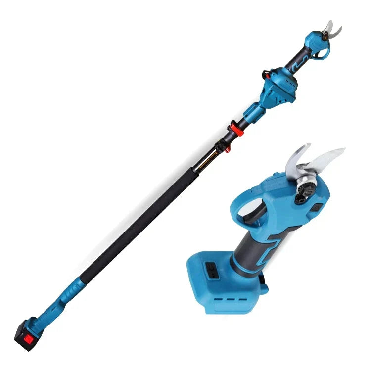 Комплект акумулаторна лозарска ножица с телескопичен прът 2 в 1