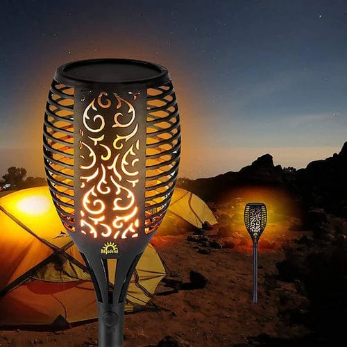 Соларни лампи за градина 2 броя тип ФАКЛИ с пламъчен ефект