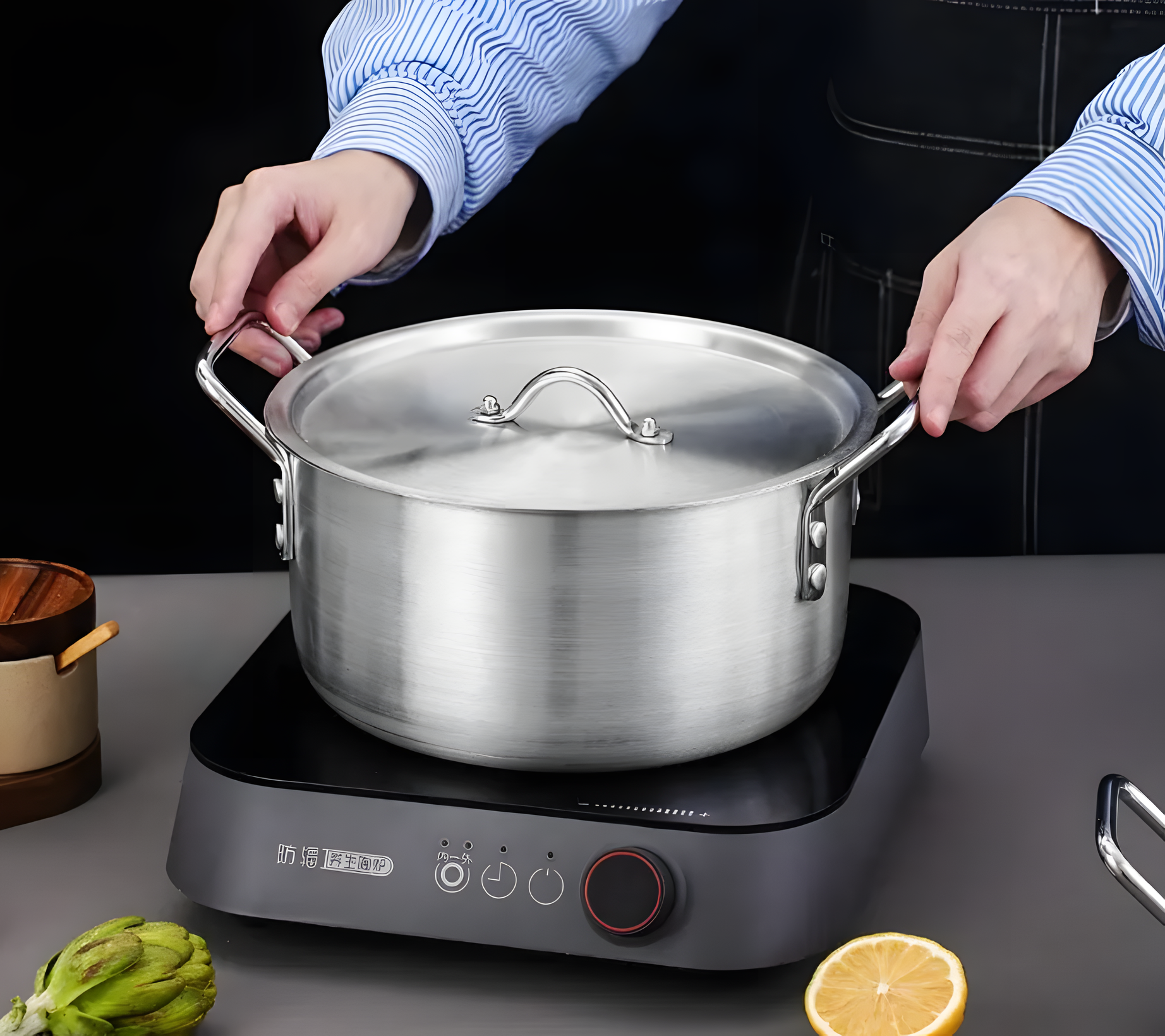 Комплект тенджери от 4 части + плюс подарък престилка