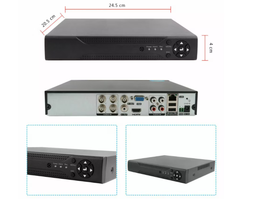 Комплект за Видеонаблюдение AHD, HD, IR, 4 Камери