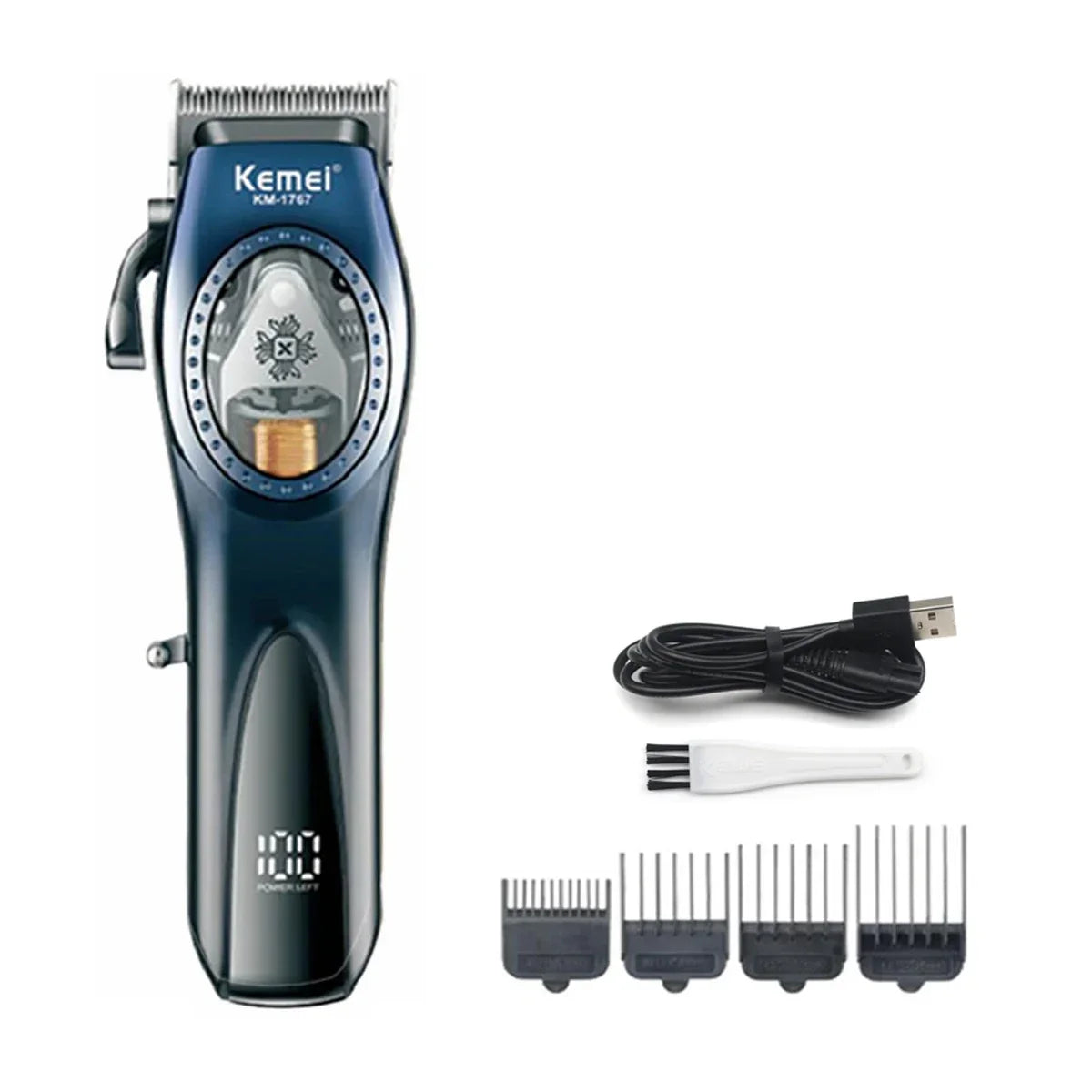 Kemei KM-1767 Машинка За Подстригване С LCD Дисплей, DLC Острие И Магнитен Мотор
