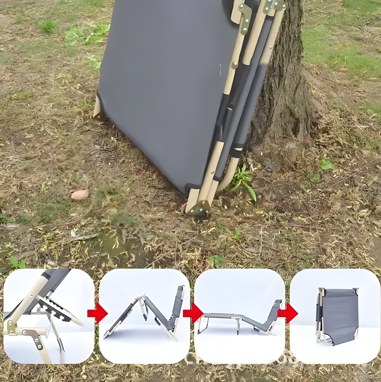 Сгъваемо туристическо легло с регулируема облегалка