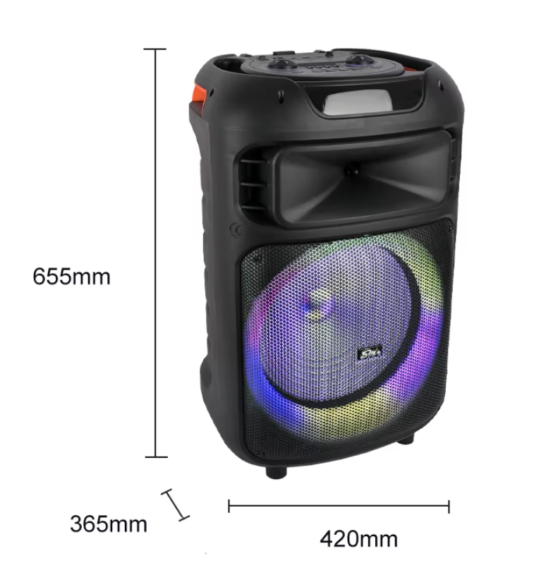 Безжична караоке тонколона 15" Sing-e с 2 безжични микрофона и LED осветление