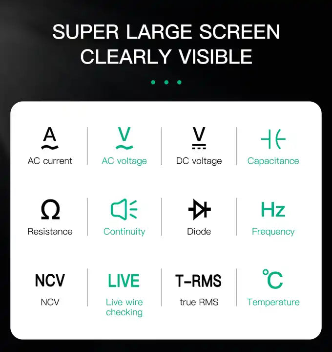 Преносим Мултиметър с Кламп Метър, LCD Екран и NCV