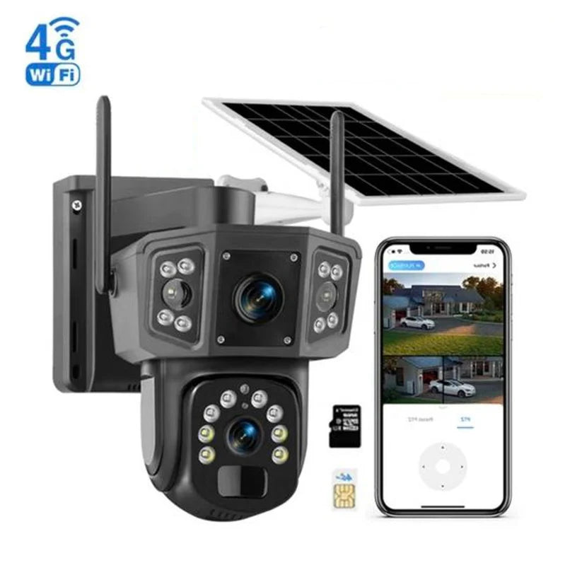 4G Соларна Камера Със SIM Карта Dual Lense IPC-V380-P3 – Ултра HD Видеонаблюдение Навсякъде