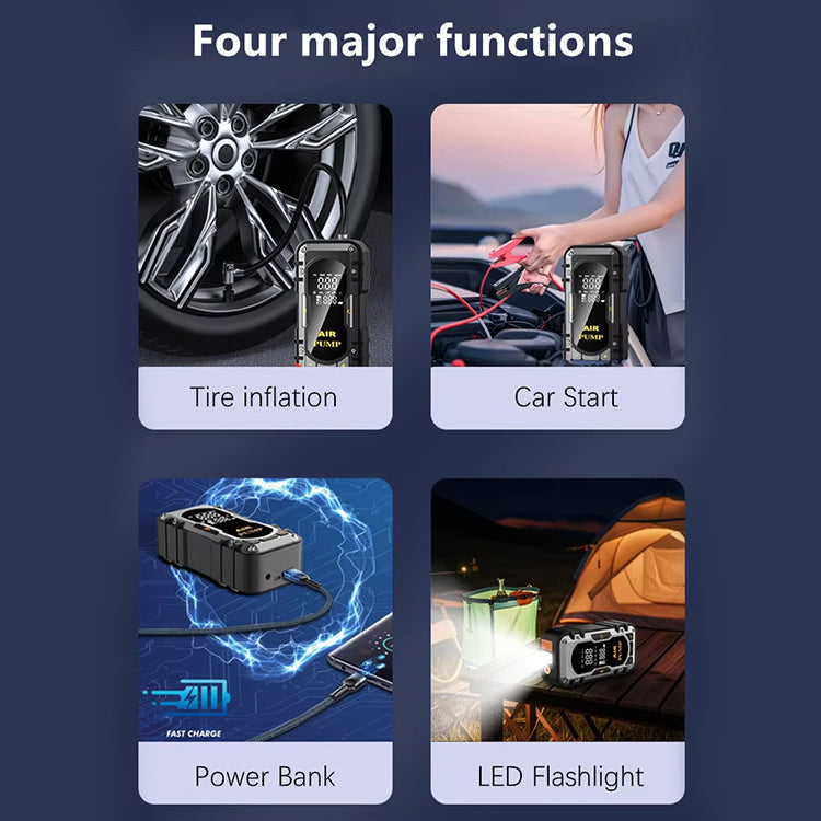 „Jump Starter С Компресор За Гуми – 8000mAh, Power Bank И LED Фенер“