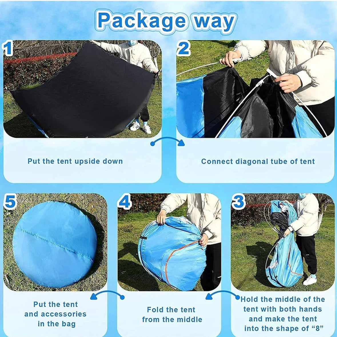 Къмпинг Pop Up Палатка 2x2м – Бързо Разпъване За Секунди