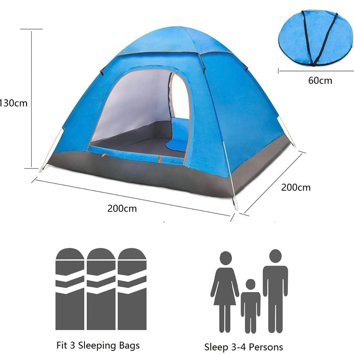 Къмпинг Pop Up Палатка 2x2м – Бързо Разпъване За Секунди