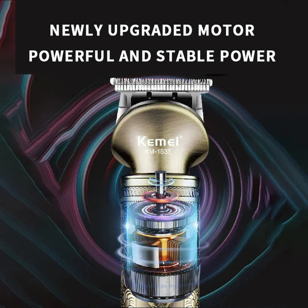 Kemei 1635 Метален Акумулаторен Тример За Брада и Контури С LCD Дисплей