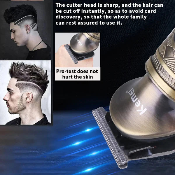 Kemei 1635 Метален Акумулаторен Тример За Брада и Контури С LCD Дисплей