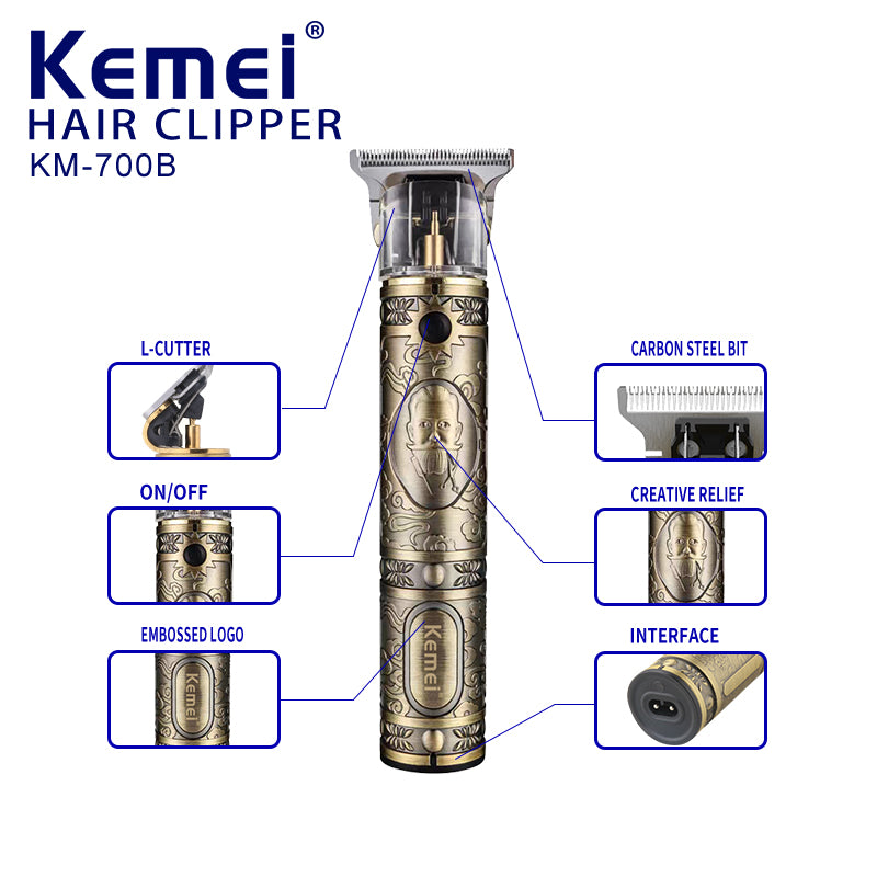 Kemei KM-700B Професионална Машинка За Подстригване С Метален Корпус