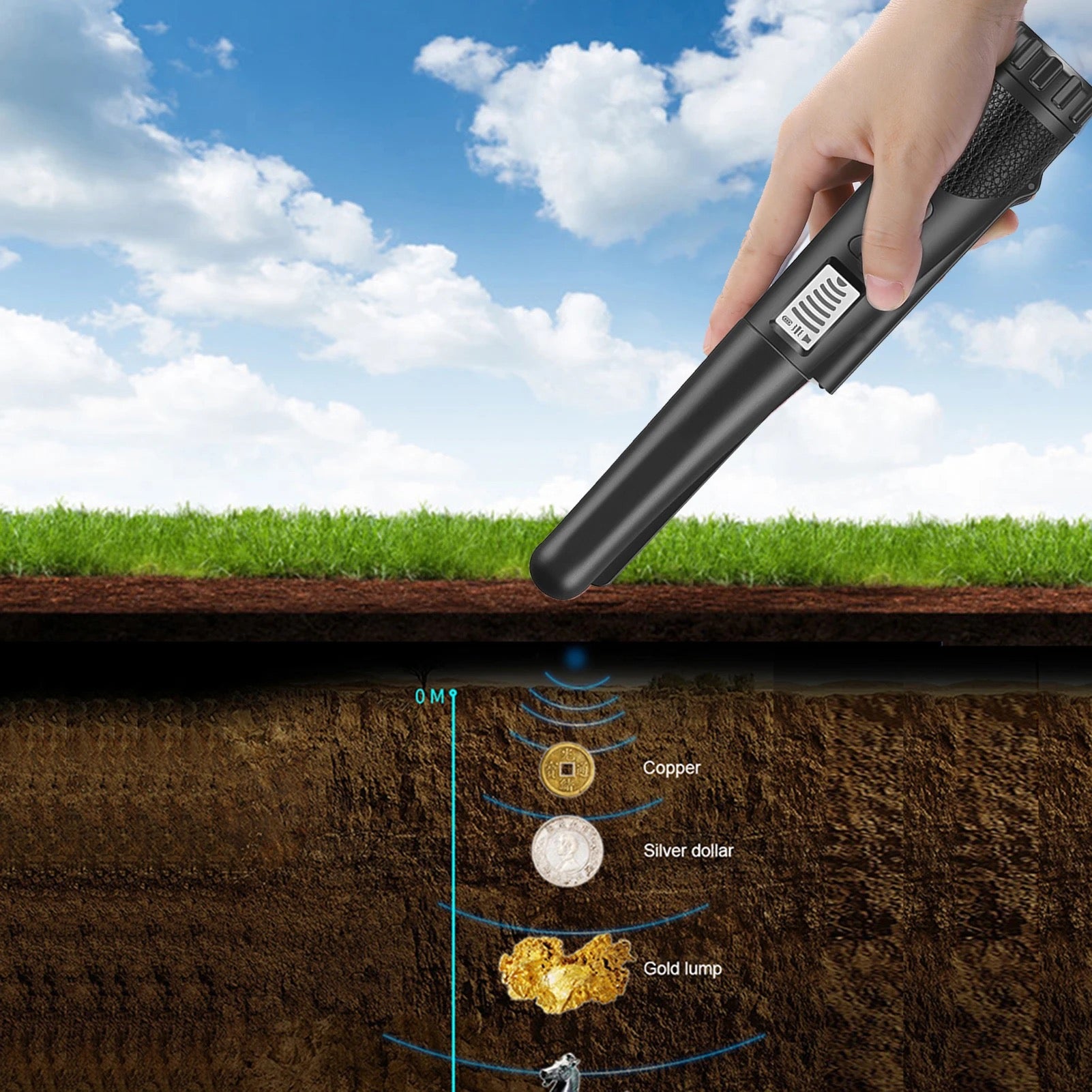 Професионален Металотърсач Пинпойнтер с LCD Дисплей