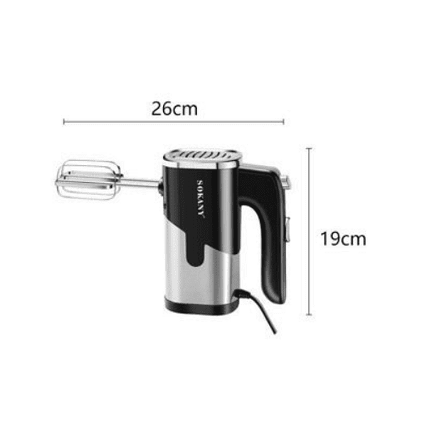 Ръчен Миксер Sokany SK-6621 – 800W, 5 Скорости, Бъркалки и Куки за Тесто