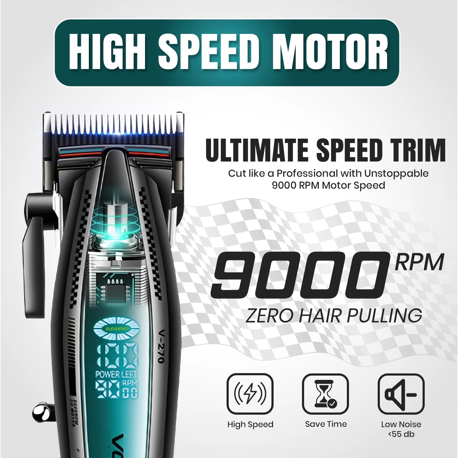 Професионален Комплект за Подстригване VGR – Машинка V-270 + Тример V-992