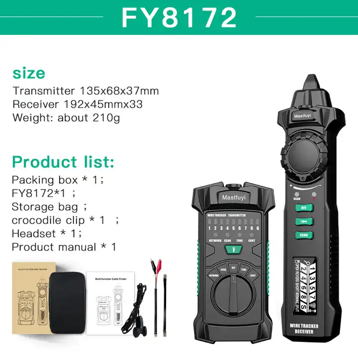 Преносим Уред За Намиране и Проследяване На Кабели RJ11 RJ45 PoE До 300m