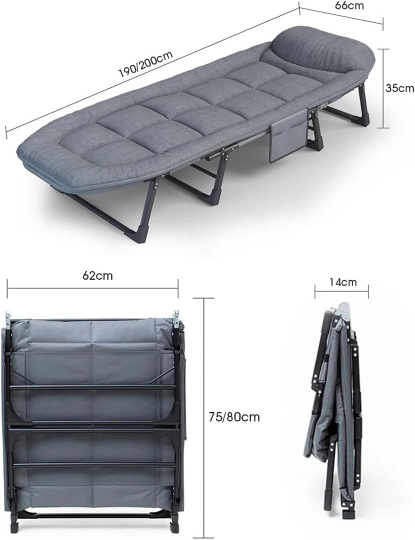 Сгъваемо походно легло тип шезлонг - 190x66 см - Smartko.store