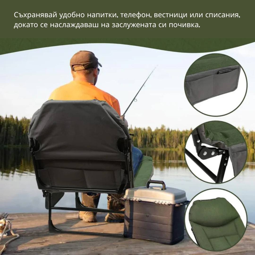 Сгъваемо походно легло тип шезлонг - 190x66 см - Smartko.store