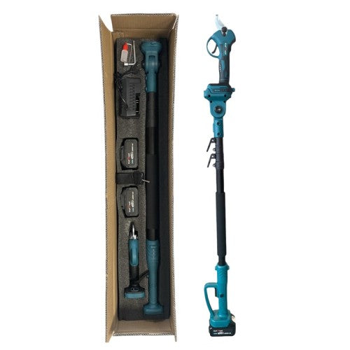 Комплект акумулаторна лозарска ножица с телескопичен прът 2 в 1