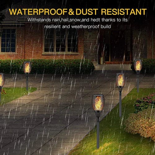 Соларни лампи за градина 2 броя тип ФАКЛИ с пламъчен ефект