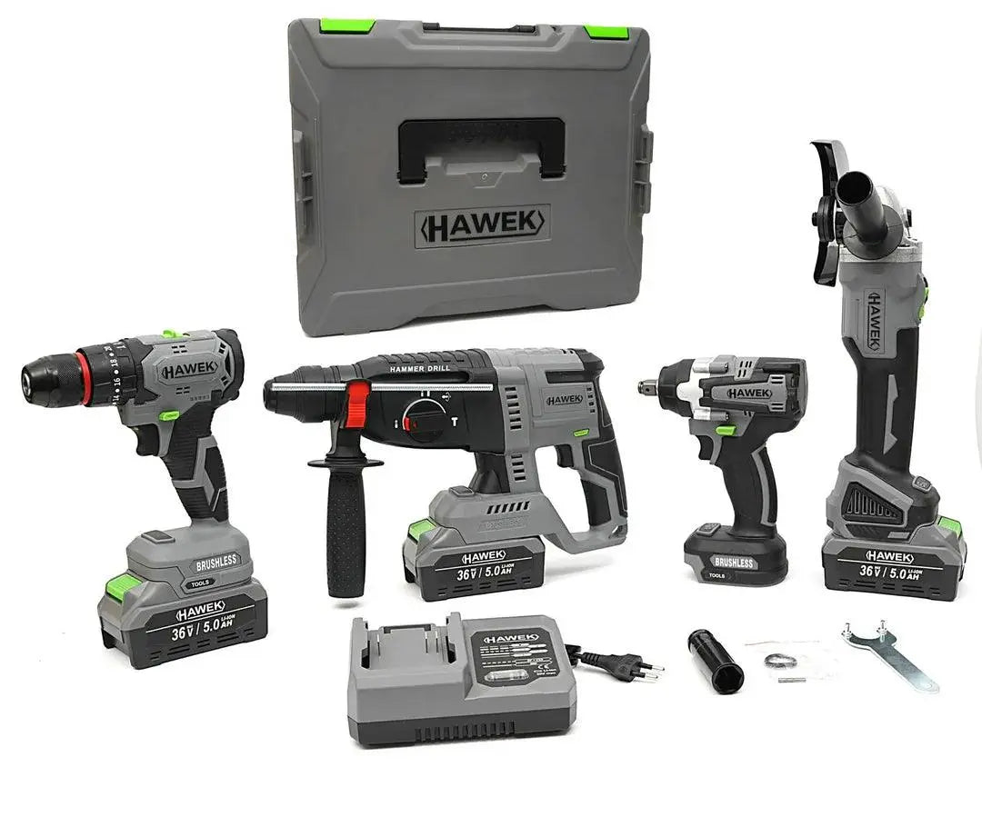 4в1 винтоверт, ъглошлайф, перфоратор и гайковерт 36v , HAWEK , HW-3008 - Smartko.store