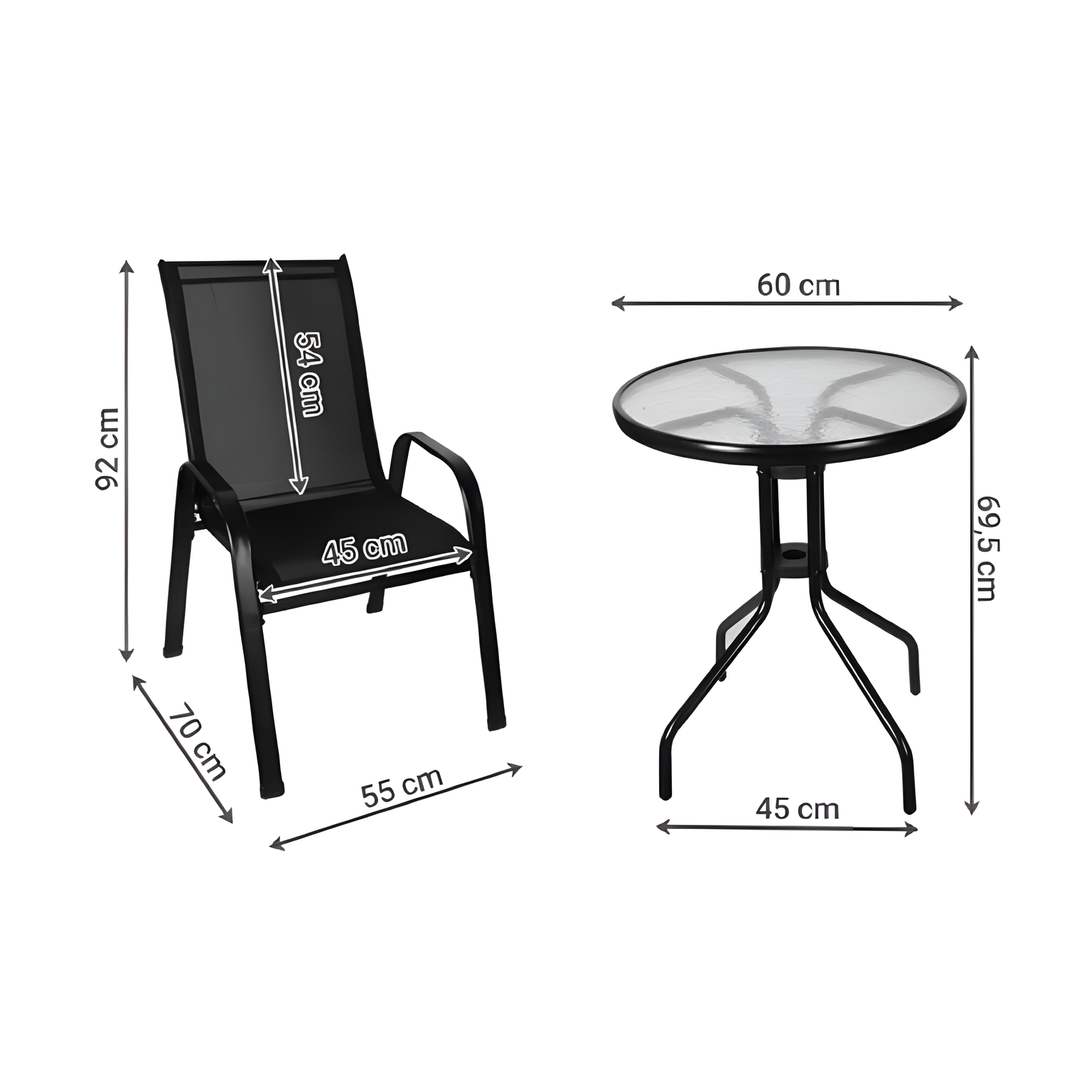 Комплект градински мебели  RELAX 3 части - Маса със столове