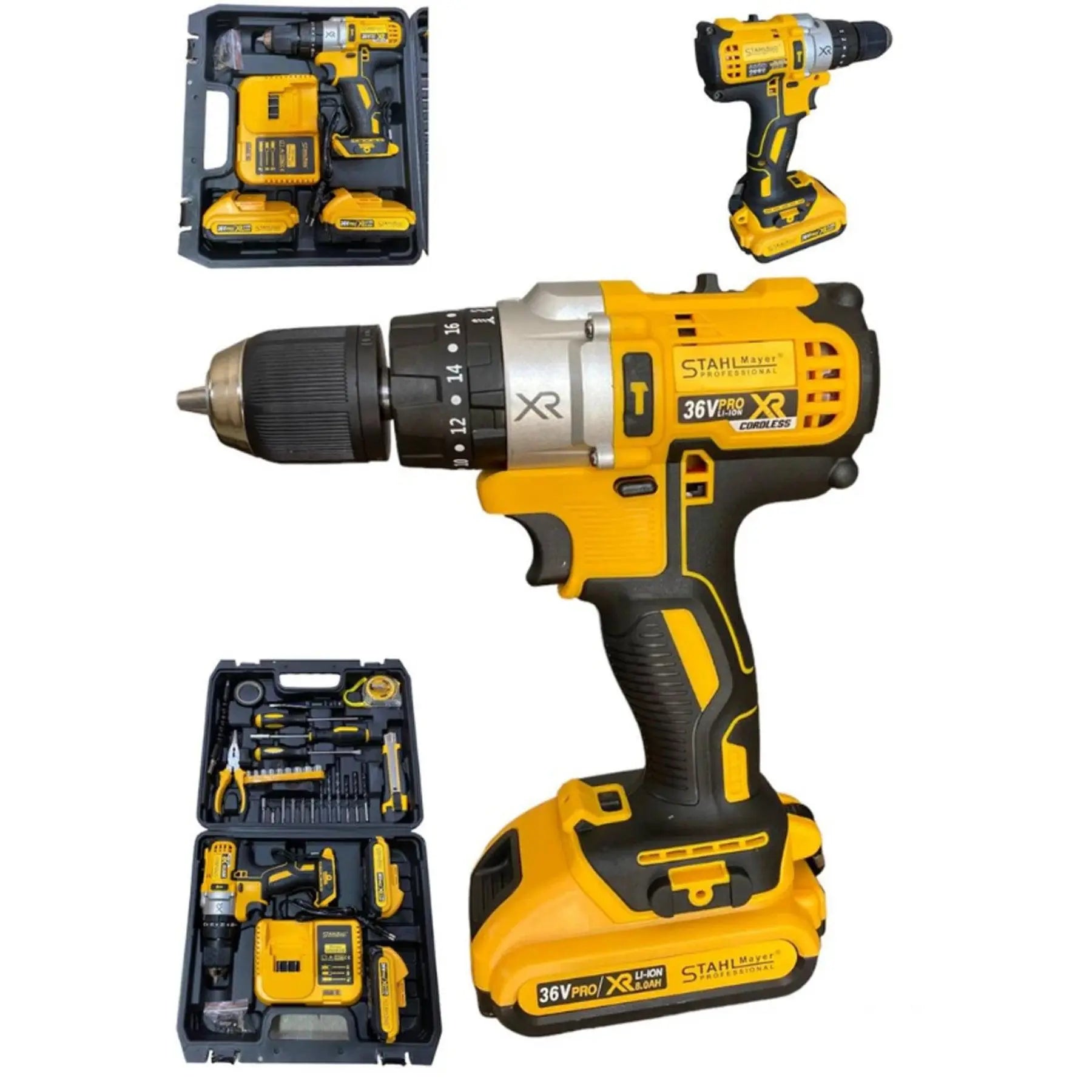 Акумулаторен Винтоверт STAHLMAYER XR 36V 8,0AH + Инструменти в Куфар - Smartko.store