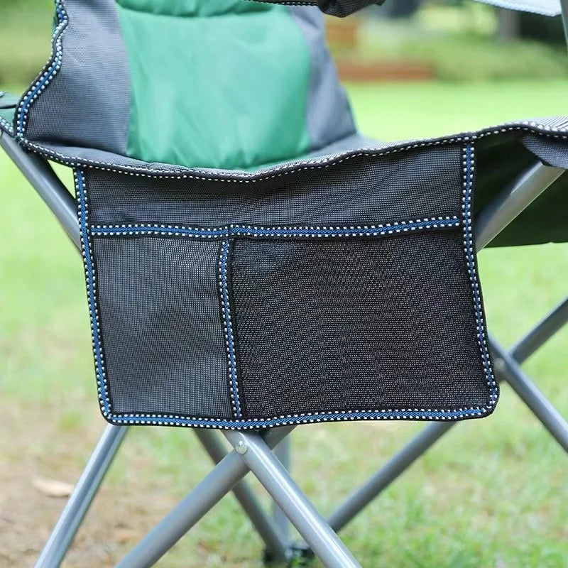 Сгъваем Къмпинг Стол с Подлакътници и Поставка за Чаша