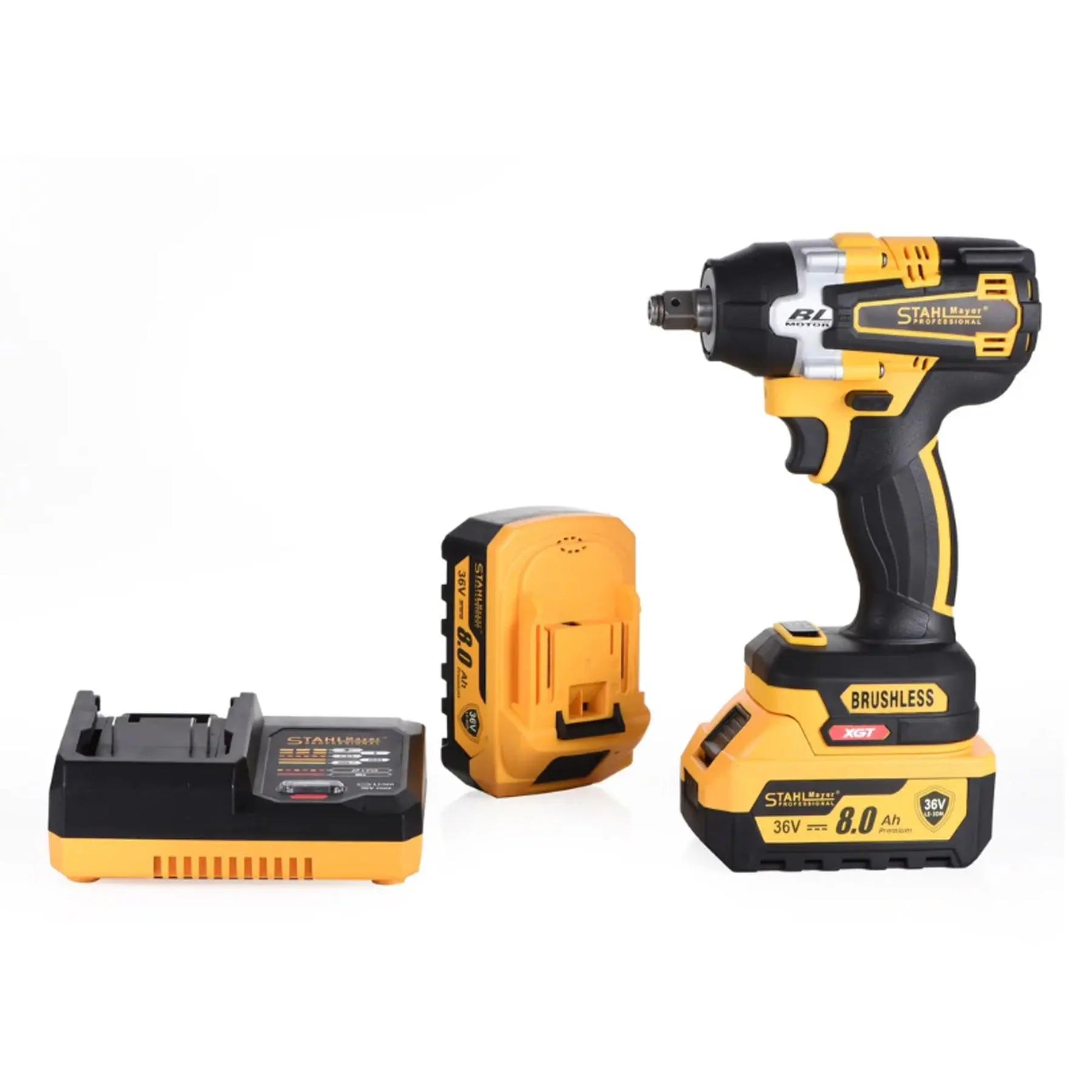 Акумулаторен Ударен Гайковерт StahlMayer безчетков 36V, 8A + 35 Части - Smartko.store