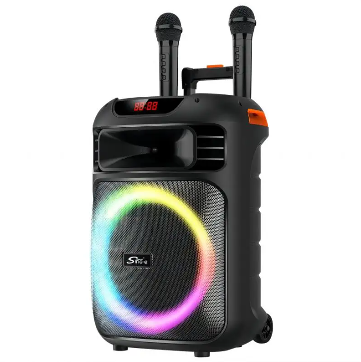 Безжична караоке тонколона 15" Sing-e с 2 безжични микрофона и LED осветление