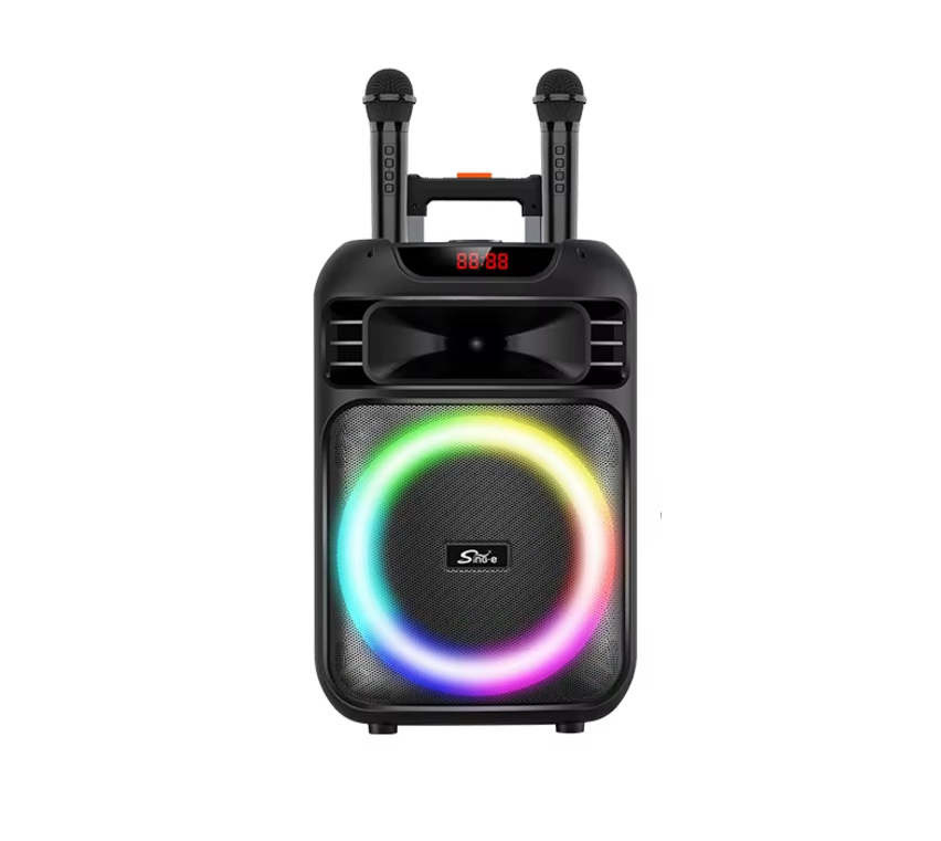 Безжична караоке тонколона 15" Sing-e с 2 безжични микрофона и LED осветление