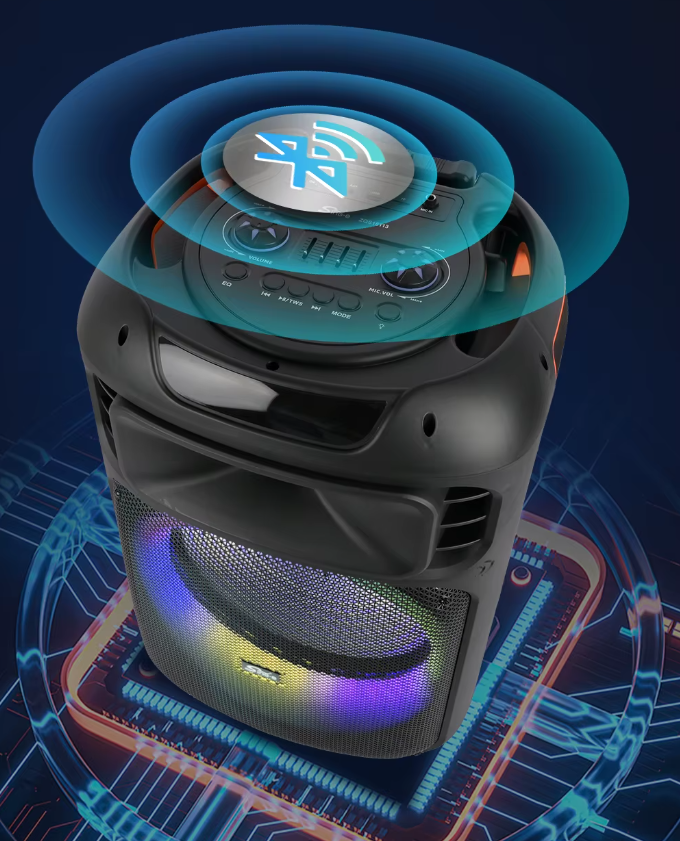 Безжична караоке тонколона 15" Sing-e с 2 безжични микрофона и LED осветление