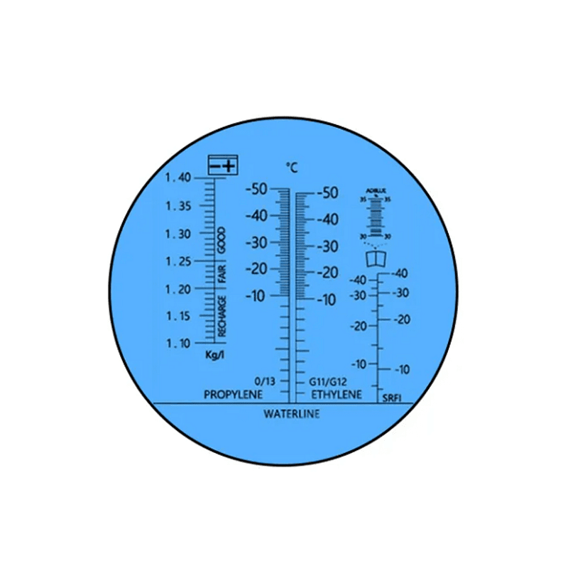 Рефрактометър за антифриз, електролит на акумулатор, течност за чистачки