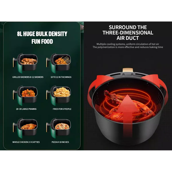 Air Fryer S-18 Фритюрник С Горещ Въздух 8 Литра – Здравословно Готвене За Цялото Семейство