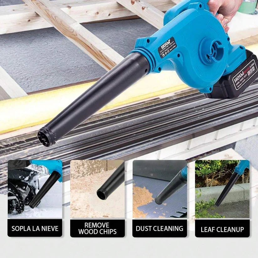 Акумулаторна Духалка и Прахосмукачка 2 в 1 – Безжична, С Две Батерии и Зарядно