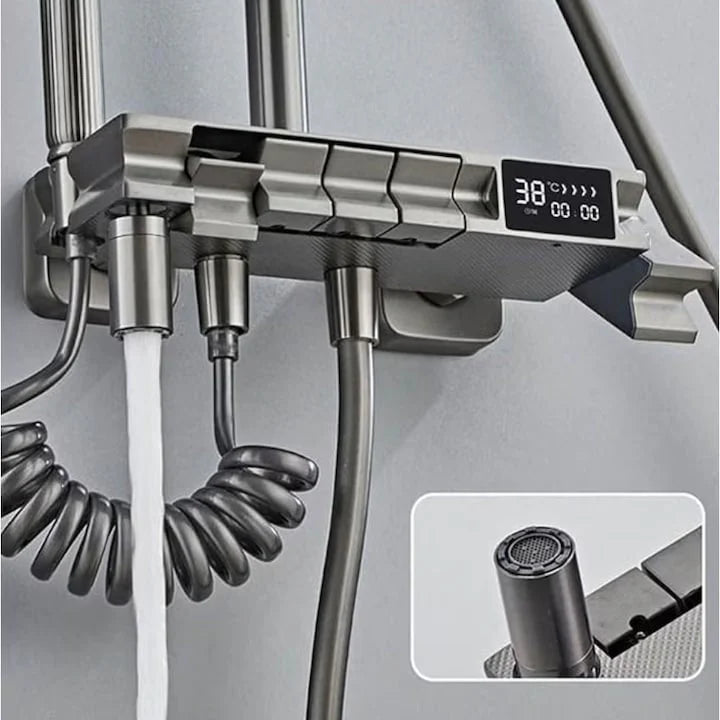 Комплект Кран за Душ AOVO с Дигитален Дисплей и Мултифункционални Режими
