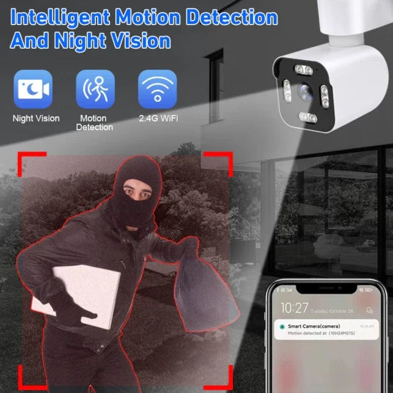 IP Въртяща Безжична Камера Външен Монтаж 6MPX Ultra HD 2K iCam365 + SD Карта 64GB