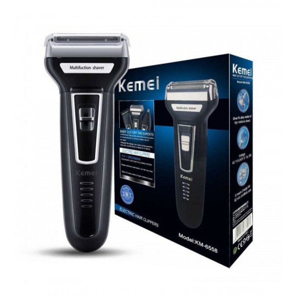 Kemei KM-6776 Електрическа Самобръсначка И Тример 3 В 1 – Всичко, От Което Има Нужда Мъжът