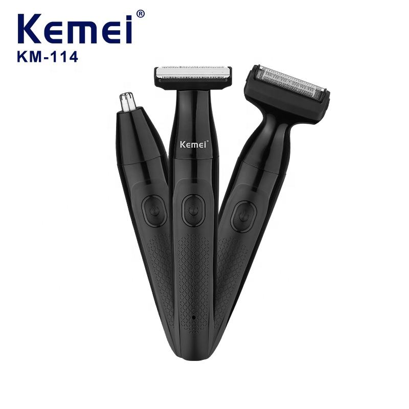 Kemei KM-114 Машинка За Подстригване И Бръснене 3в1 С USB Зареждане
