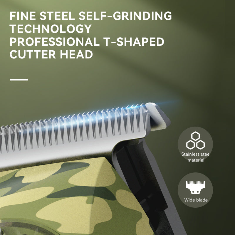Комплект Машинки За Подстригване И Бръснене Kemei KM 2379 3 в 1 – Прецизна Грижа И Стилен Камуфлажен Дизайн