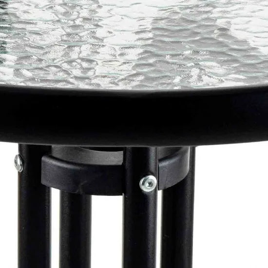 Метална Маса със Стъклен Плот F60 - 60x74см