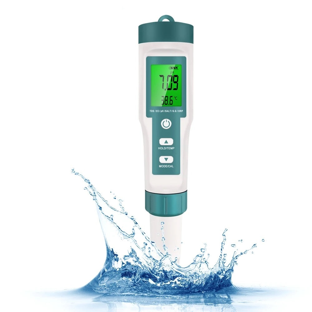 Тестер За Качество На Водата 7в1 – pH, TDS, EC, S.G., ORP, Температура, Соленост