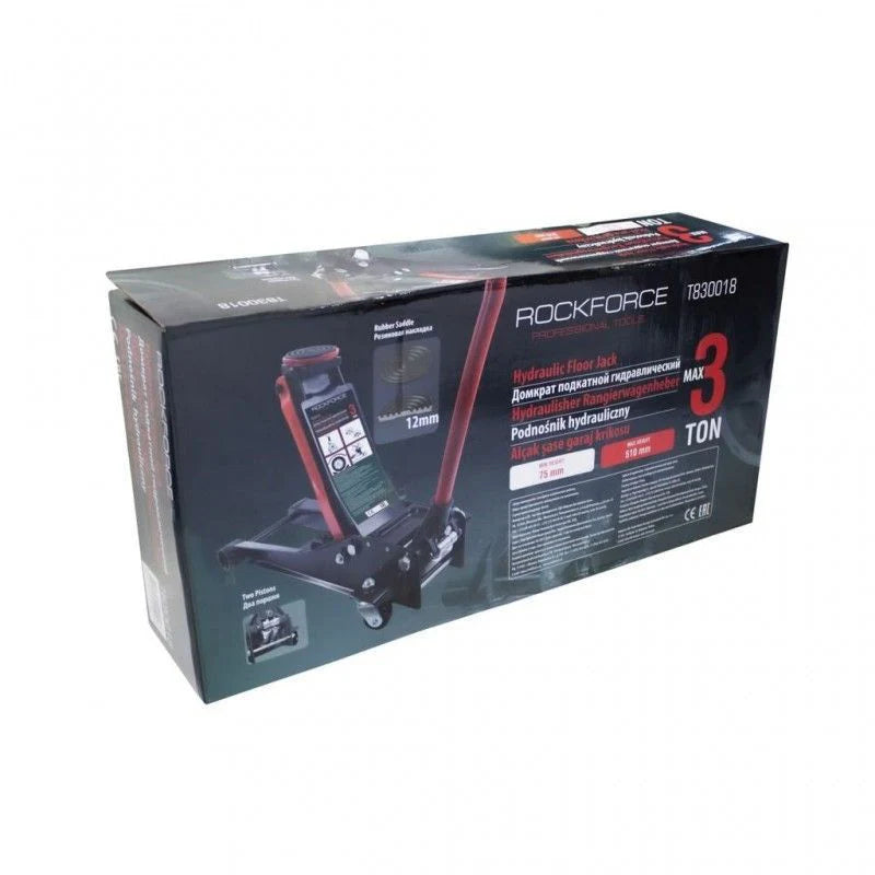 RockForce T830018 Нископрофилен Крик Крокодил 3 Тона 75–510 мм