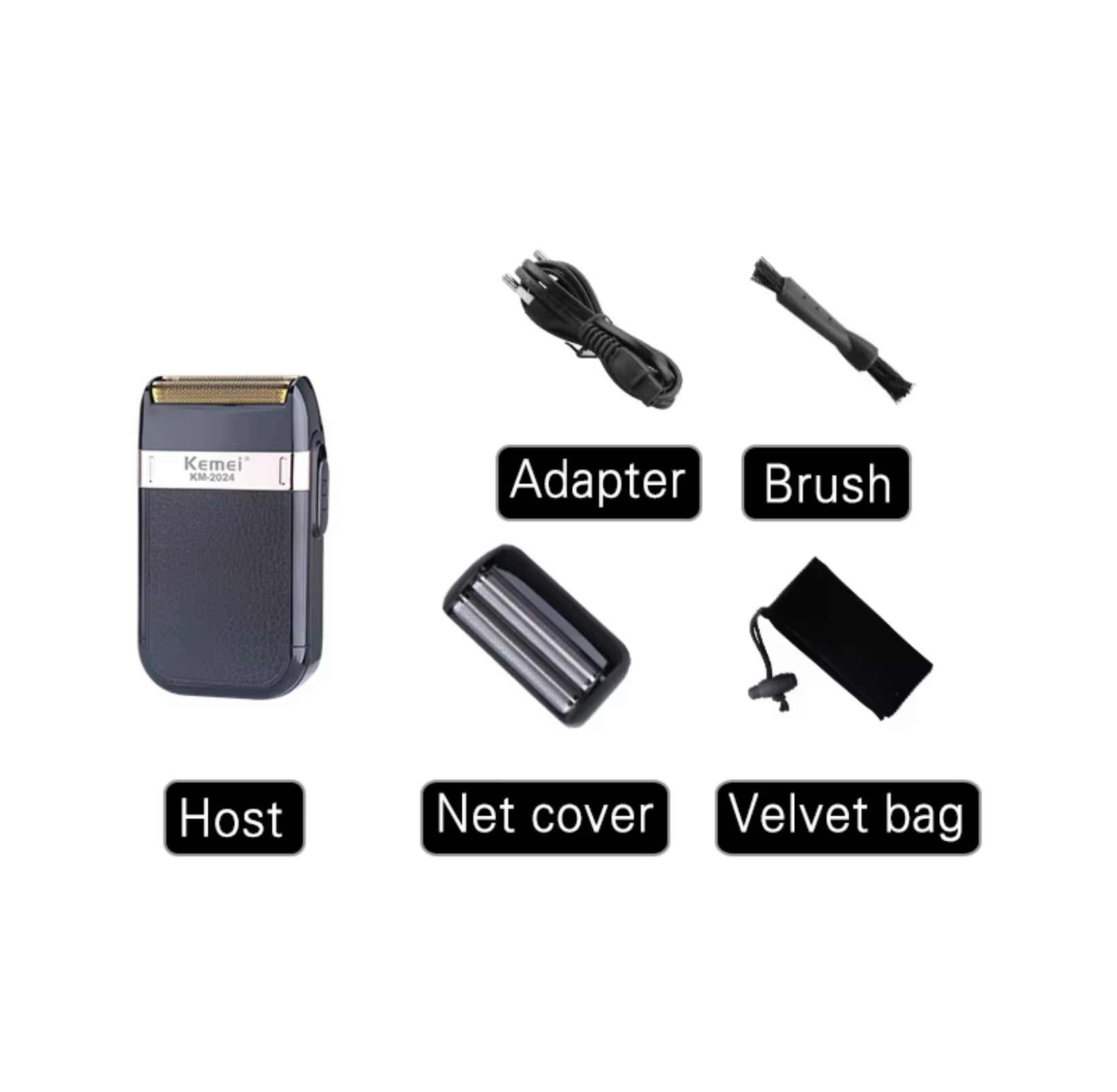 „Шейвър Kemei KM-2024 – Компактен Електрически Уред С Двойна Ножова Система“