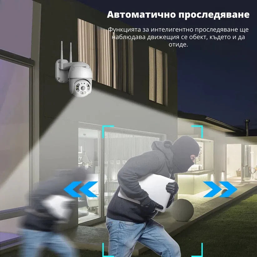 IP Въртяща Безжична Камера Privine 5MPX с 4+4 LED и SD карта 64GB iCSee