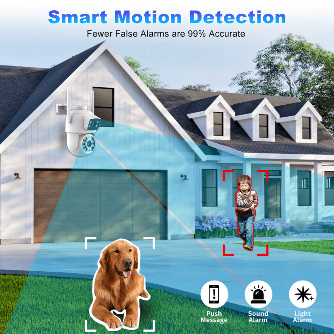 Въртяща Wi-Fi камера за наблюдение с два обектива – UltraHD 6MPX, IP66, нощно виждане
